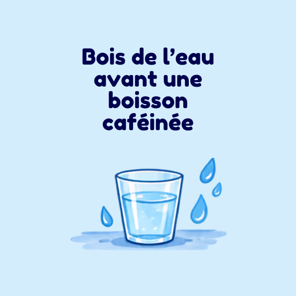 Bois de l’eau avant une boisson caféinée