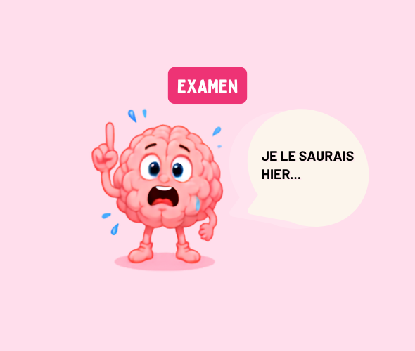 Un cerveau paniqué devant un examen : « Je le saurais hier… »