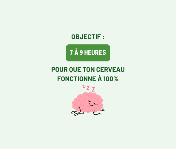 Objectif : 7 à 9 heures de sommeil pour que ton cerveau fonctionne à 100 %